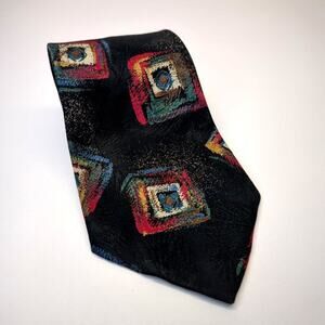 Vintage Don Loper Beverly Hills Geometric Novelty Neck Tie Made in USA